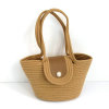 One-shoulder bag, straw decorations from pearl, beach shoulder bag