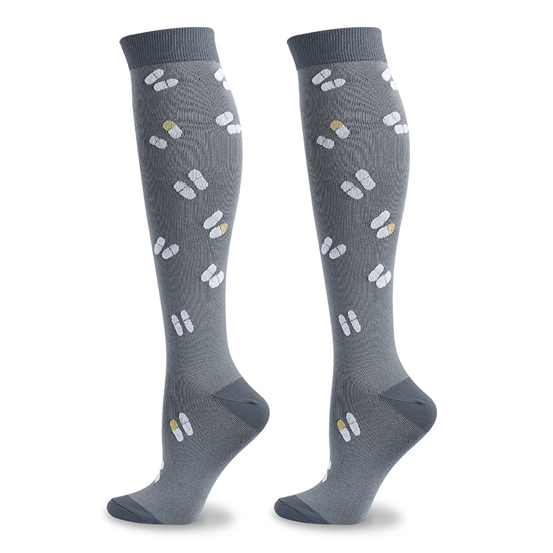 外贸袜子出口纯色ins小腿袜防滑长筒过膝袜运动护腿压力袜socks|ru