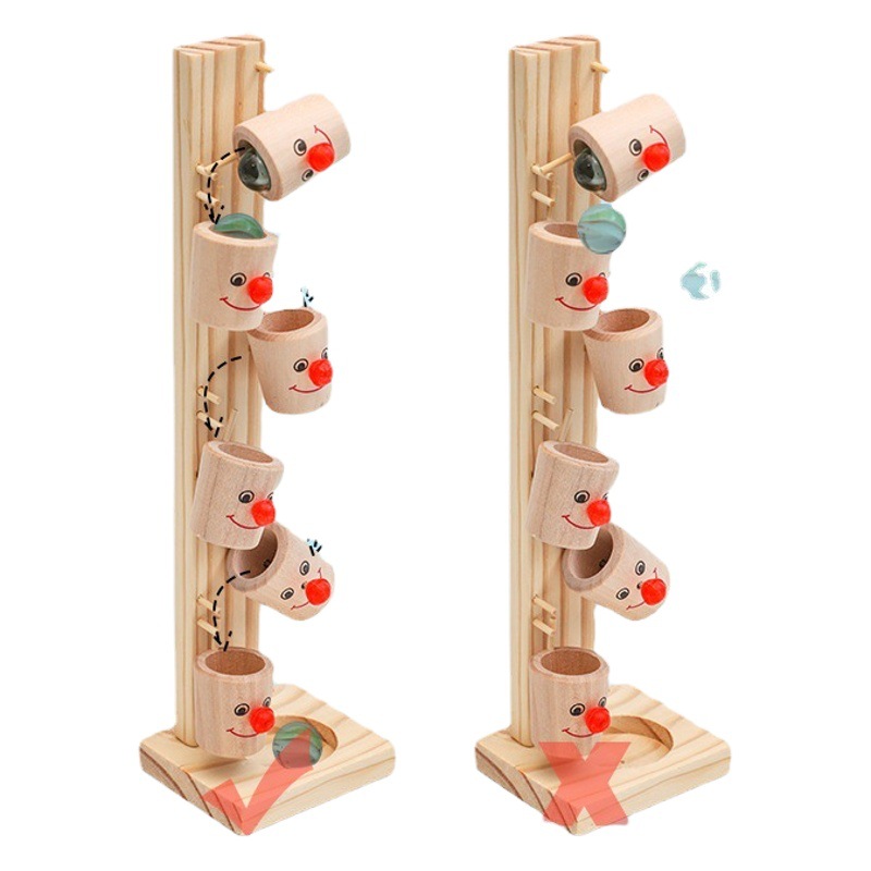 Payaso Cubo de madera juego de mesa 2-3-5 AÑOS NIÑOS interacción entre padres e hijos concentración entrenamiento juguetes de madera