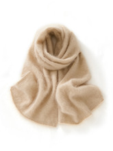 软糯保暖拉绒100%纯山羊绒长围巾2025秋冬女亲肤绒感保暖围脖男女