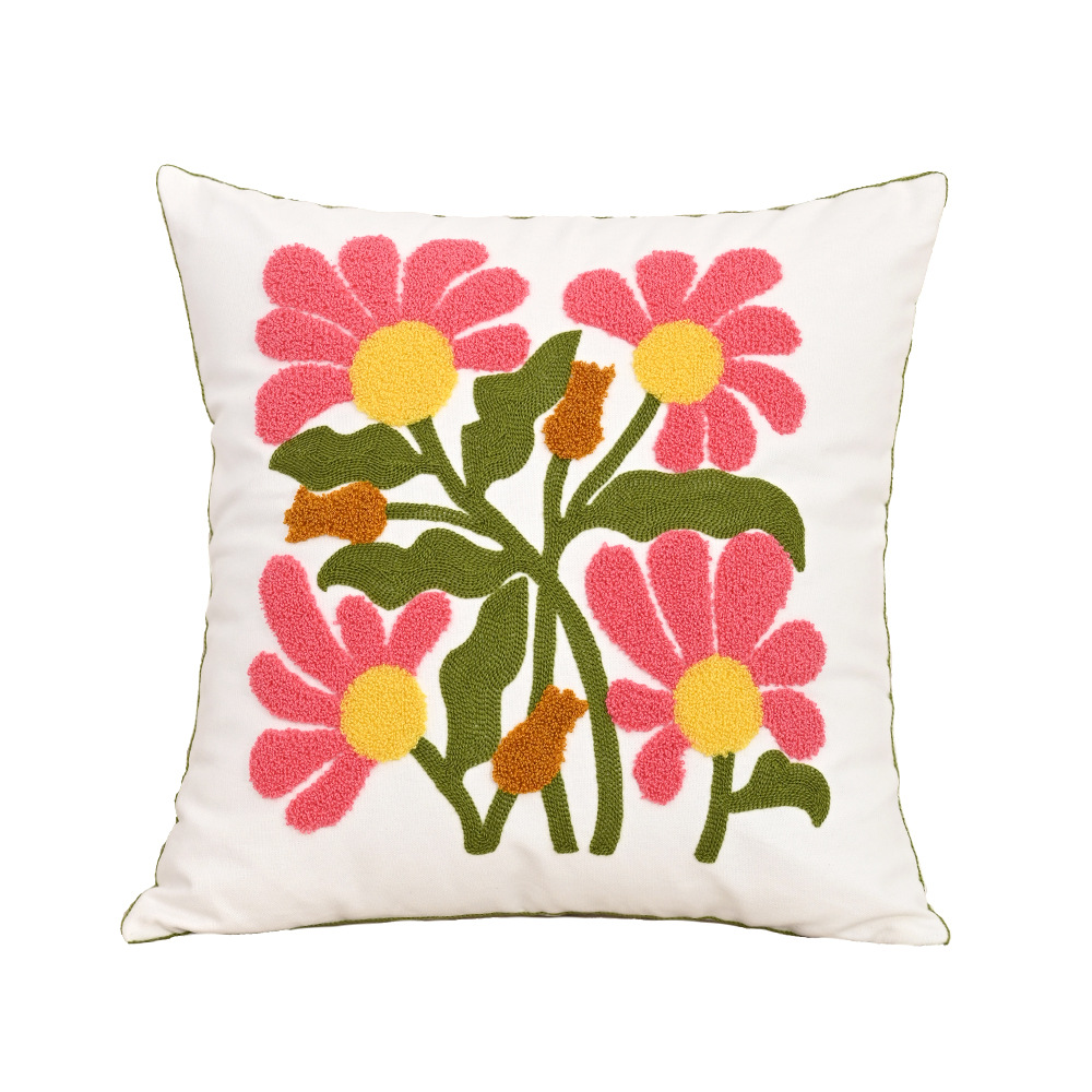 Nordic ins sala de estar toalla bordada sofá almohada cojín pequeño modelo fresco habitación almohada de respaldo de cabecera funda de almohada