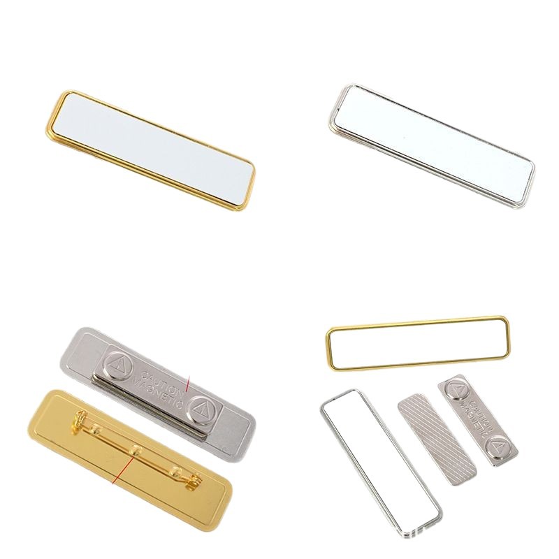 Exclusividad transfronteriza para sublimación en blanco, broche de transferencia de calor, insignia, gorra magnética, hebilla, metal rectangular, regalo pequeño