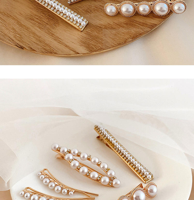 Fashion Geometric Alloy Plating Artificial Pearls Hair Clip 1 Piece display picture 3