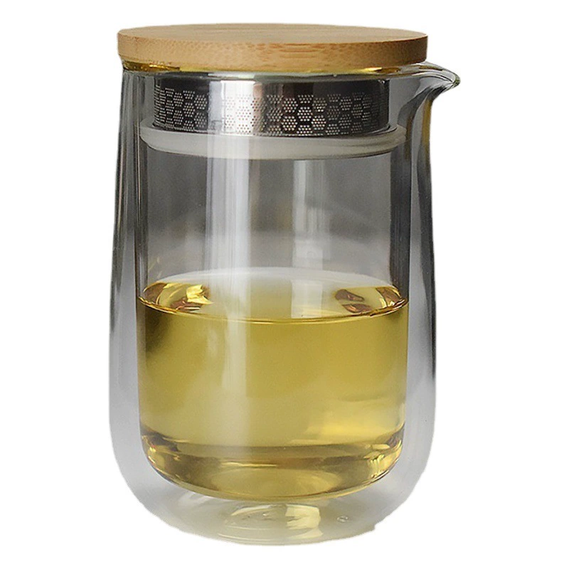 Креативная термостойкая двухслойная стеклянная Экспресс-чашка, ручной горшок, ярмарка чая с защитой от ожогов, чашка для путешествий на открытом воздухе, чайный набор, костюм