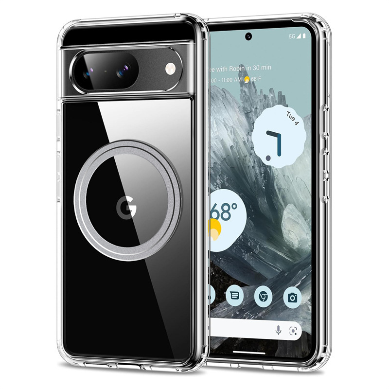 Google 9proXL 磁気電話ケース Pixel 8 透明非黄変 Magsafe 落下防止保護カバーに適しています。|undefined