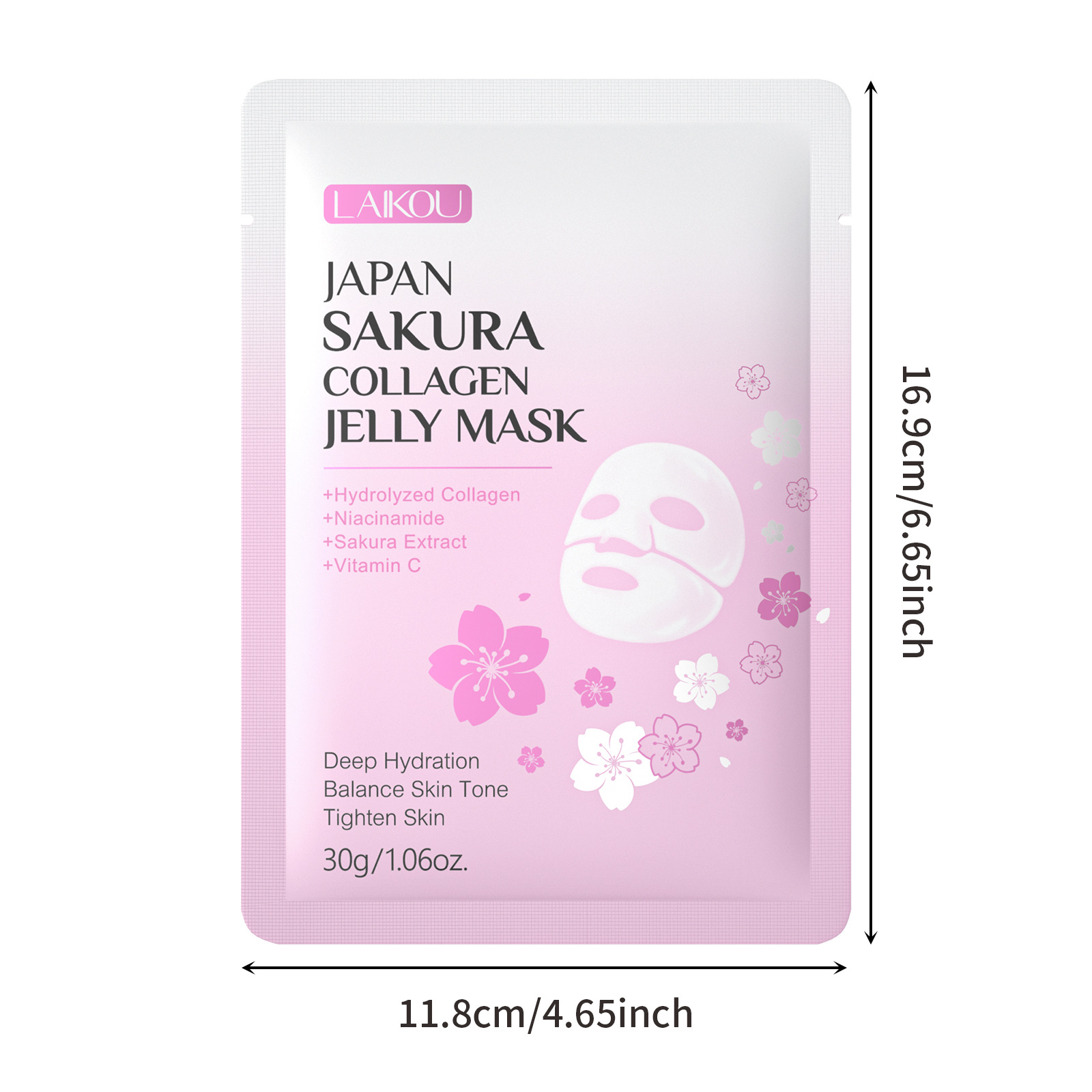 Cross-border new product Laikou Cherry Blossom Collagen Jelly Mask 30g Hydrating, Moisturizing and nourishing, one-piece consignment from the manufacturer details Picture