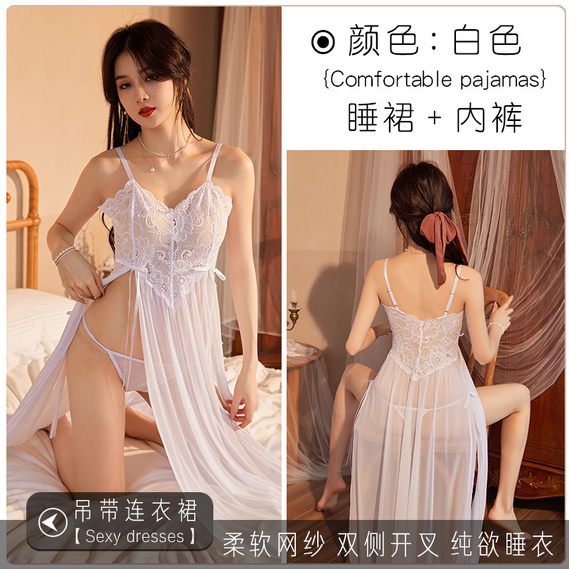 宮廷風のカジュアルなセクシーな夫婦の情緒のパジャマの女性は人のレースの透視のガーターをからかいます。|undefined