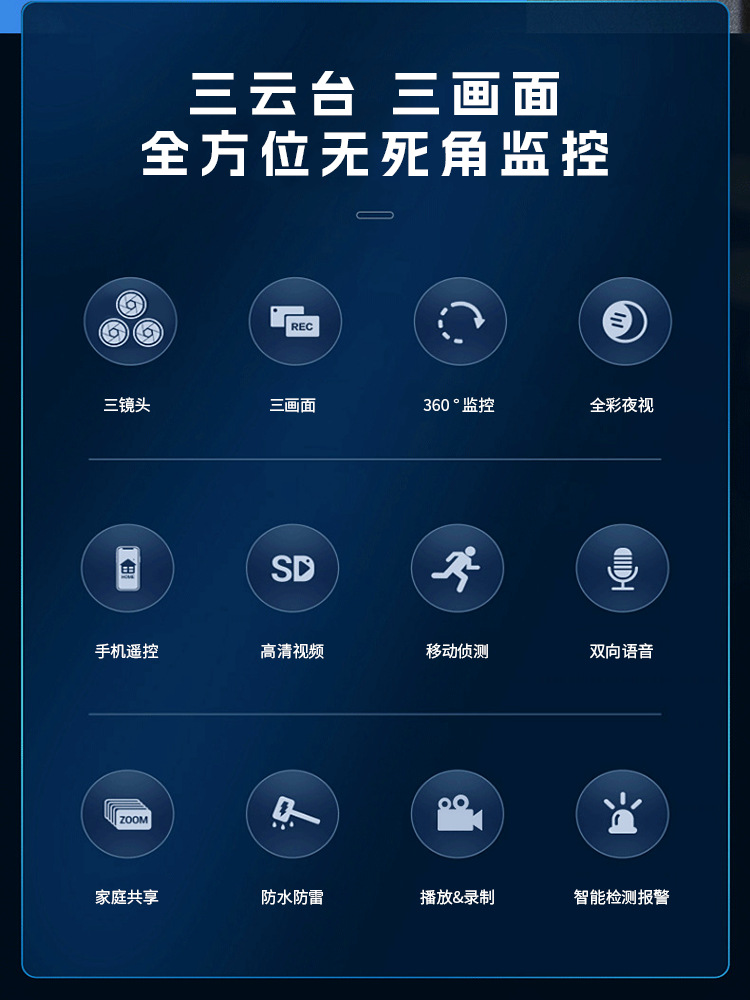 Cross-border new wireless mobile phone remote 4G monitor home outdoor high-definition night vision 360-degree monitoring camera details Picture