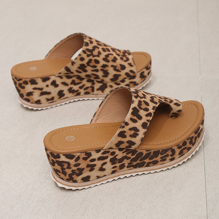 Mujeres Casual Vacaciones Leopardo Correa En T Zapatillas De Cuña display picture 10