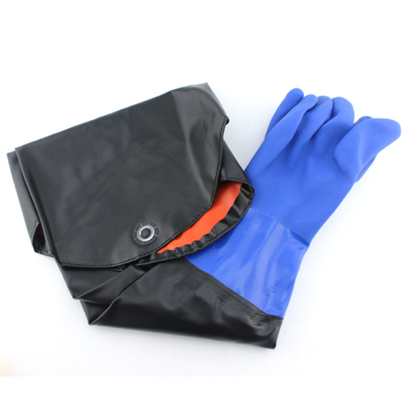 加长橡胶PVC接袖捕鱼耐油止滑水产防水耐酸碱耐磨浸塑手套