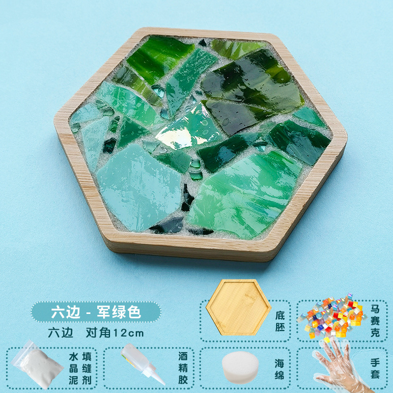 Nuevo producto bricolaje hecho a mano posavasos paquete de material mosaico padre-hijo creativo jardín de infantes pequeño regalo al por mayor juguetes educativos