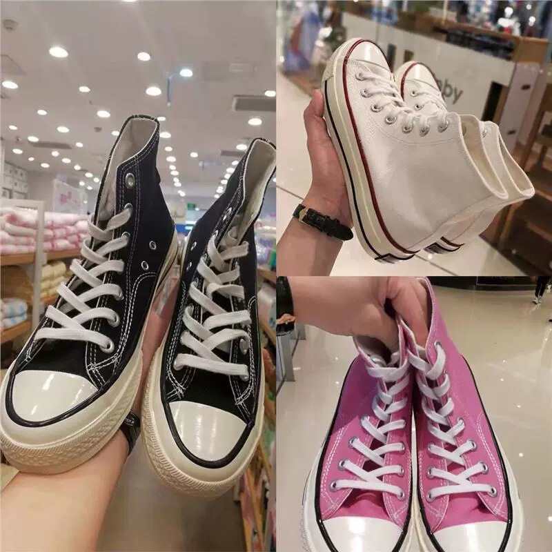 Meiqi Converse Putian Shoes Classic 1970s Black High-top Canvas Shoes Men's and Women's Low-top Board Shoes Vulcanized Sole Tide