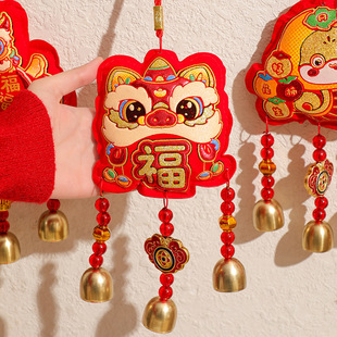 2025 year of the snake Spring Festival festive bell pendant cartoon wind chime exorcism zodiac living room atmosphere layout lion dance wholesale