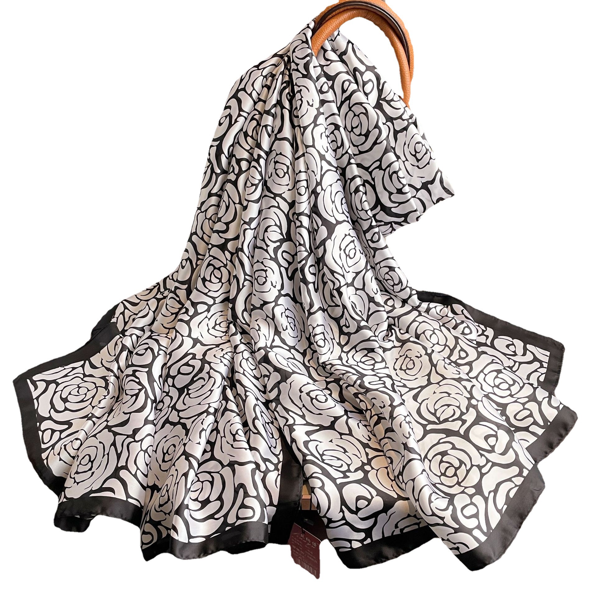 2023 nuevo estilo Chanel seda artificial bufanda grande 180*90cm desgaste exterior largo protector solar chal playa bufanda de seda