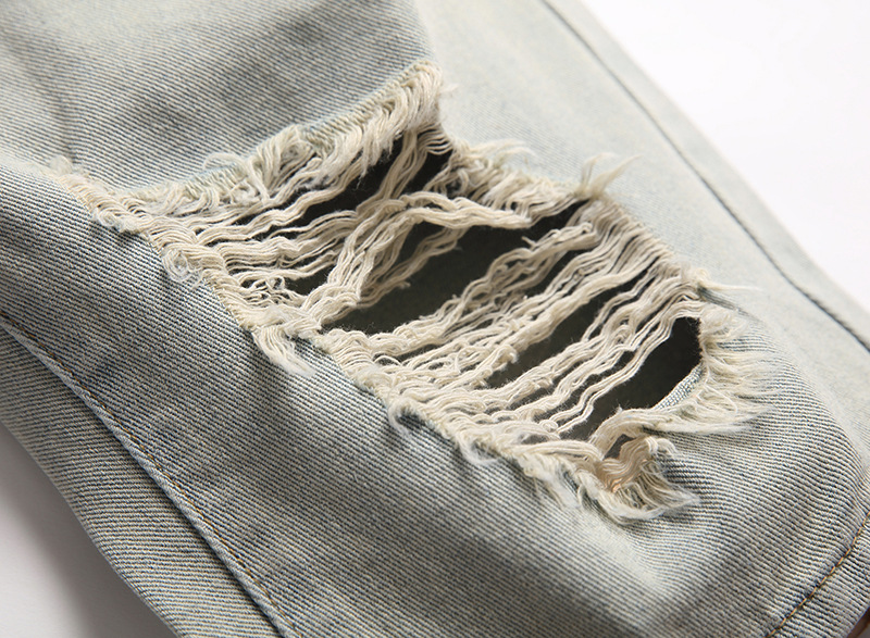 Pantaloncini jeans uomo distressed taglio dritto casual vintage_voghion.com