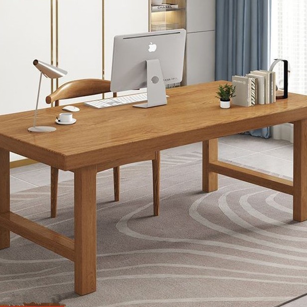 Solid Wood Desk, Chinese-Style Simple Long Table, Home Computer Desk, Desktop Office Desk, Large Board Student Study Writing Desk