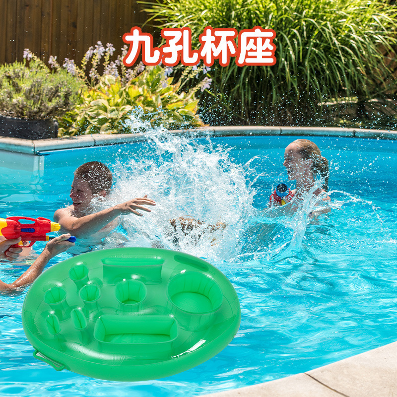 クロスボーダー工場直販インフレータブル水カップホルダー食品トレイ多機能飲料ラックサラダ楕円形コースター|undefined