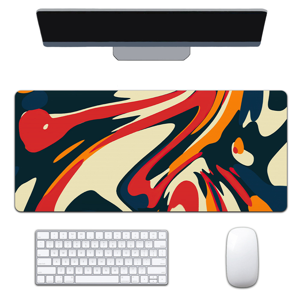 Mapa de calor transfronterizo extra-grande juego engrosado Oficina abstracto viento fluido colorido expansión corrugado mouse pad patrón personalizable