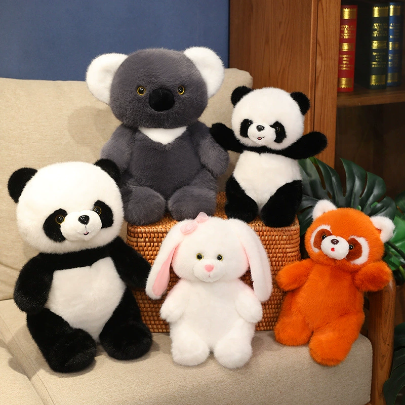 Doll, plush rabbit with seat, panda