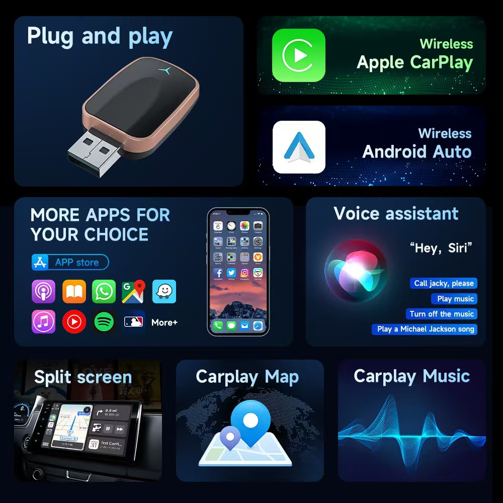 Wireless Carplay Box Apple Android Smart Car Connectivity Box Car Carplay Adapter