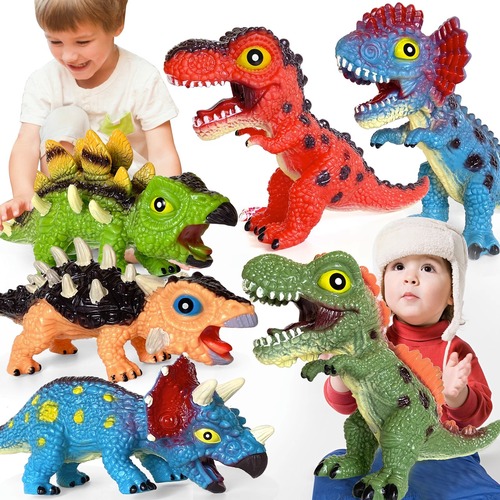 Rubber Dinosaur Toy Squeezable Sound-Producing Realistic PVC Tyrannosaurus Rex Animal Model Children's Toy for Wholesale