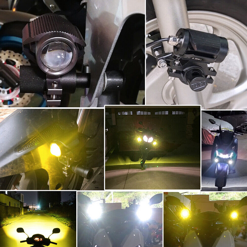 Cross-border car light led spotlight motorcycle two-color strong light headlight electric car ATV modified spotlight 80V