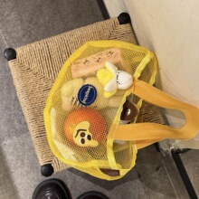 新款原创可爱网眼苹果刺绣手提包夏季海边沙滩包水果小网兜手提包