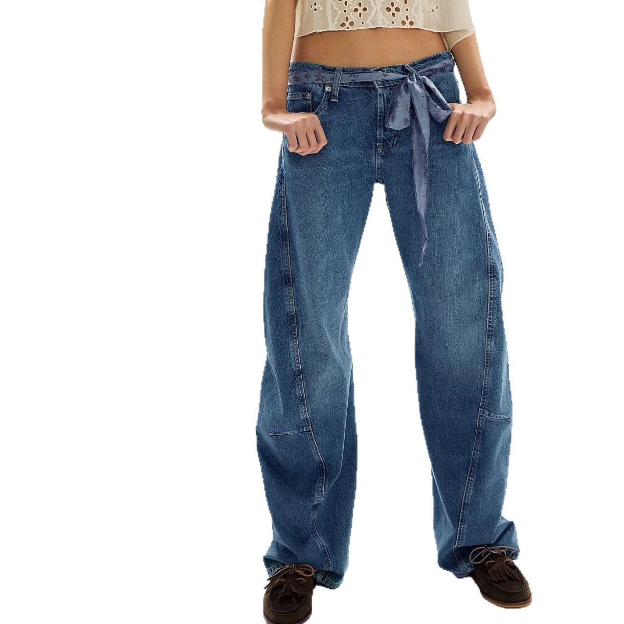 Jeans Rectos para Mujer de Mezclilla, Cintura Media, Ligeramente Elásticos