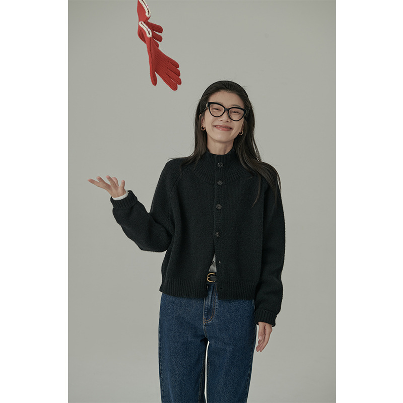 HAVERICE饭馆 一眼心动 氛围感秋冬多巴胺软糯造型宽松毛衣开衫女|undefined