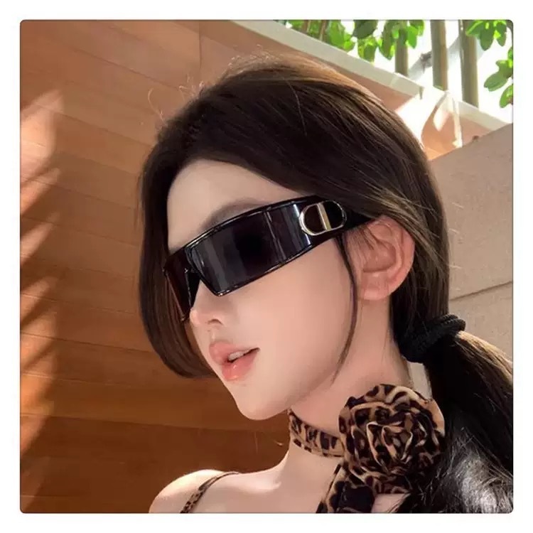 新款一片式发箍墨镜女户外防紫外线太阳眼镜高级感潮欧美跨境头饰|undefined