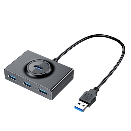 4-Port USB 2.0/3.0 Hub Docking Station with Square Design, Supports 2.0/3.0 USB, 4-Port Hub Splitter