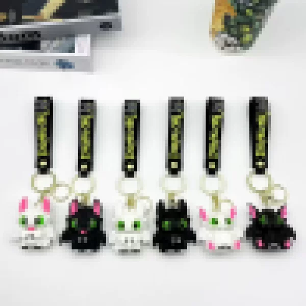 Cross-Border Cartoon Black and White Little Flying Dragon Doll Keychain Pendant Bag Car Key Chain Accessories Small Gifts Wholesale