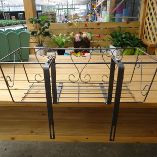 Rectangular Iron Flower Rack Iron Flower Pot Rack Chua Vegetable Pot Flower Rack Balcony Balcony Railing Iron Rack Hanger Adjustable Iron Rack