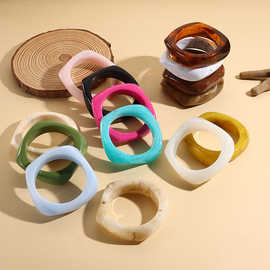 欧美时尚新款手饰几何方形树脂手环   女士手环亚马逊跨境  批发