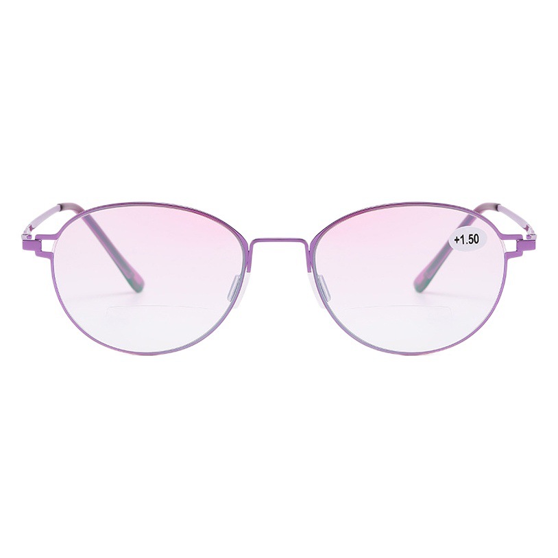 Tiktok mismas gafas de lectura de luz anti-azul gafas de luz doble púrpura elegantes de las mujeres 8104 mirando lejos y cerca gafas para ancianos