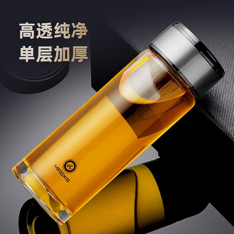 Mingxia 単層ガラス高ホウケイ酸透明家庭用車の水カップギフトカップ卸売カスタム印刷|undefined