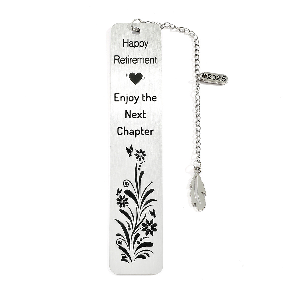 Stainless steel engraved bookmark, teacher friend retirement gift, random 5 packs