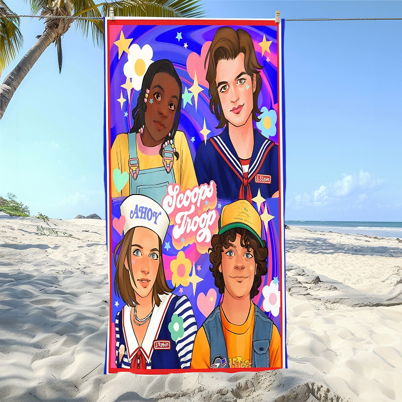 Temu's Popular American Tv Series Trendy Quick-Drying Water-Absorbent Bath Towel Microfiber Cartoon Stranger Things Beach Towel Temu's Popular American Tv Series Trendy Quick-Drying Water-Absorbent Bath Towel Microfiber Cartoon Stranger Things Beach Towel