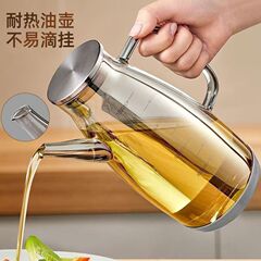 高ホウケイ酸ガラスオイルポットキッチン家庭用オイルボトル醤油酢調味料オイルフリーのステンレス製大型オイルタンク。