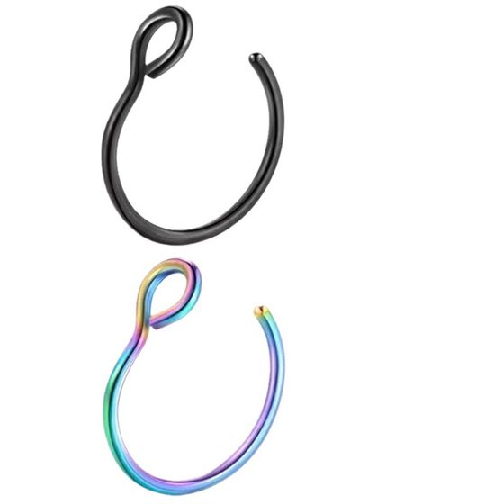 Factory Direct Sales Cross-border Stainless Steel Electroplated EUropean and American PopUlar Stylish U-shaped Amazon Fishhook Piercing Nose Ring Lip Ring