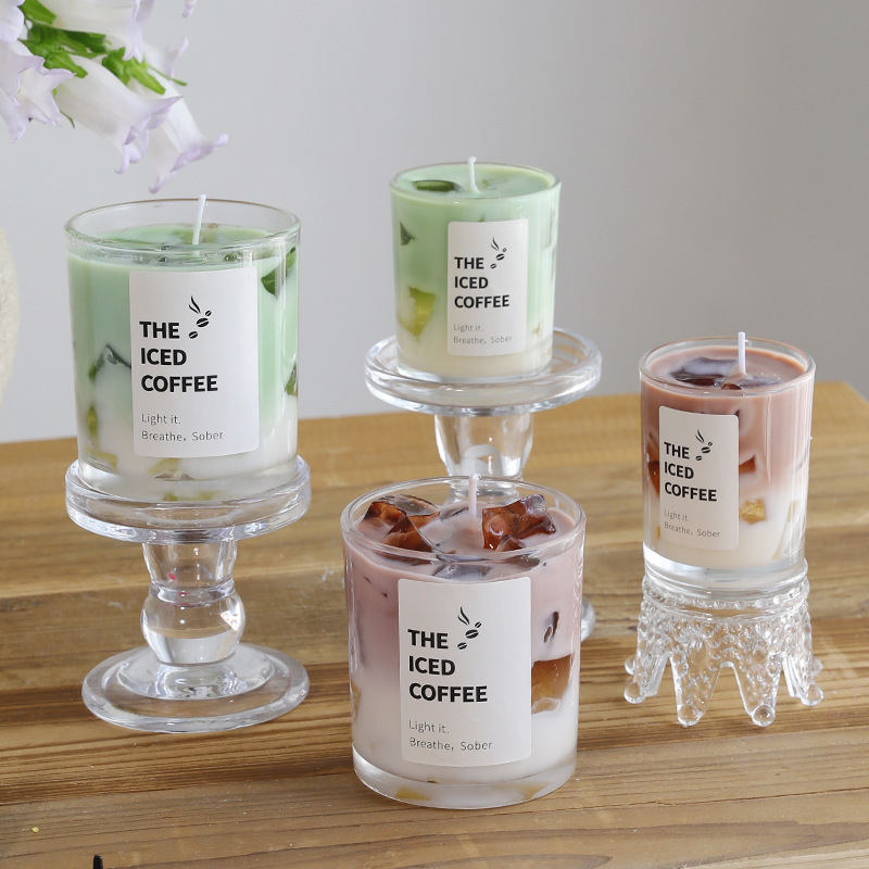 クロスボーダー卸売クリエイティブ夏抹茶カップ型ゼリーワックスパーティー家庭用装飾アロマキャンドル雰囲気感キャンドル|undefined