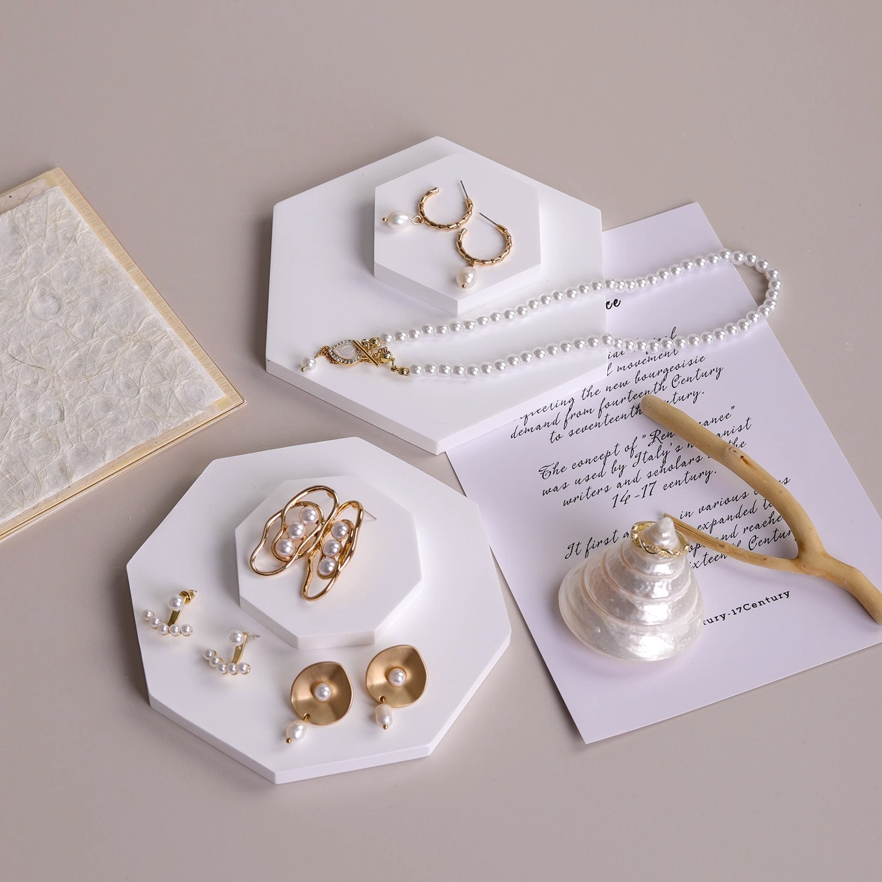 石膏幾何首飾展示架飾品墊裝飾陳列珠寶簡約拍攝道具戒指手鐲擺台