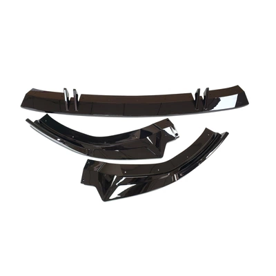 Suitable for 2019-2025 Audi A6L/S6 modified front lip spoiler, A6-s-line sports version special small body kit (Big Surrounded) - glossy-black-three-section-front-spoiler