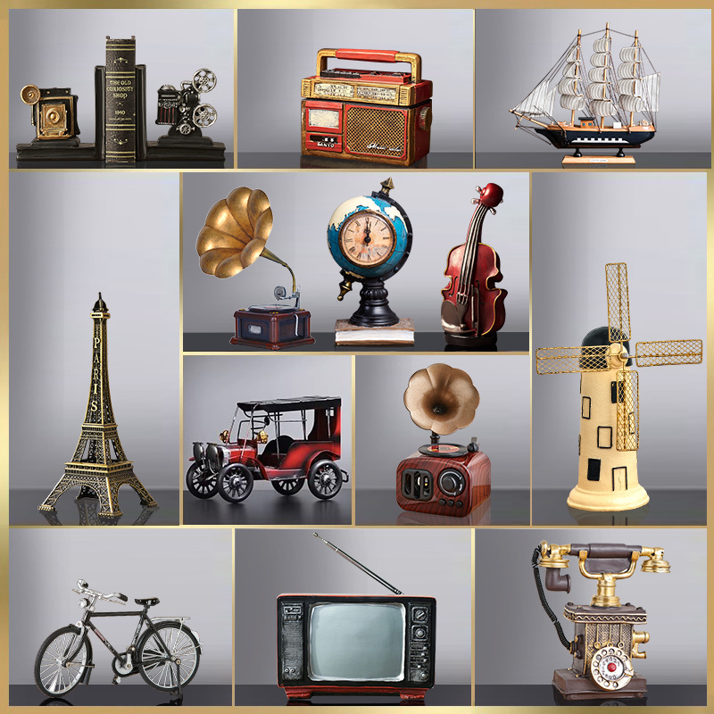 Retro americana del vino del Gabinete TV gabinete decoración objeto antiguo Escritorio de oficina sala de estar decoración de entrada envío gratis