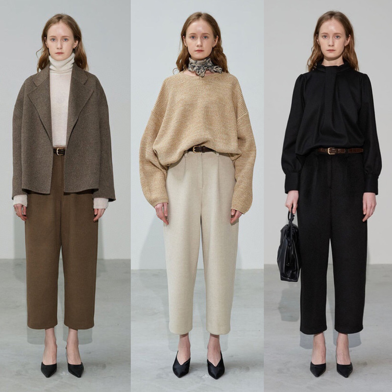 Yuran 26 Early Spring New Style Simple Luxury Aesthetic Om Colored Wool Twill Soft Tweed Slightly Tapered Granny Casual Trousers