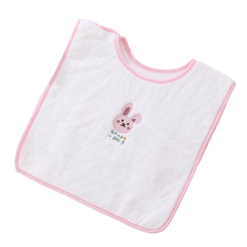 Cute Embroidered Coralline Fleece Children's Washcloth Soft and Absorbent Cartoon Baby Bib Multifunctional Face Towel