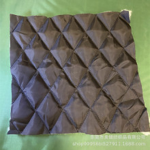 现货优惠黑色裥棉菱形格 夹棉绗缝面料布料绗缝里料间棉 绣花加工