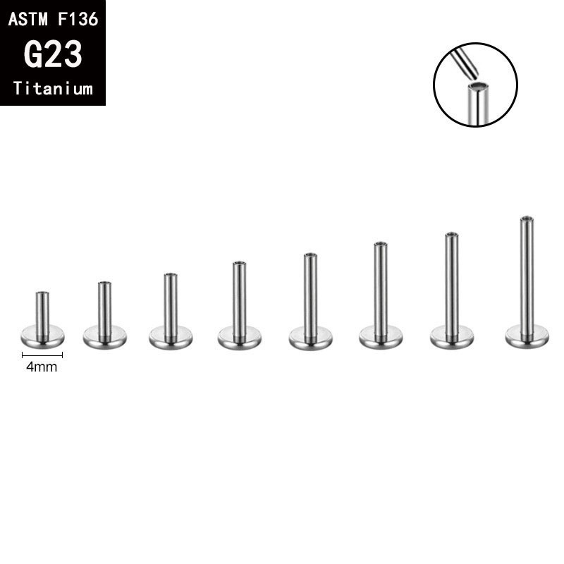 G23 Titanium Plug-In Lip Nail Ear Nail F136 Titanium Alloy Plug-In Ear Bone Nail Polished Body Piercing Jewelry detail image 4