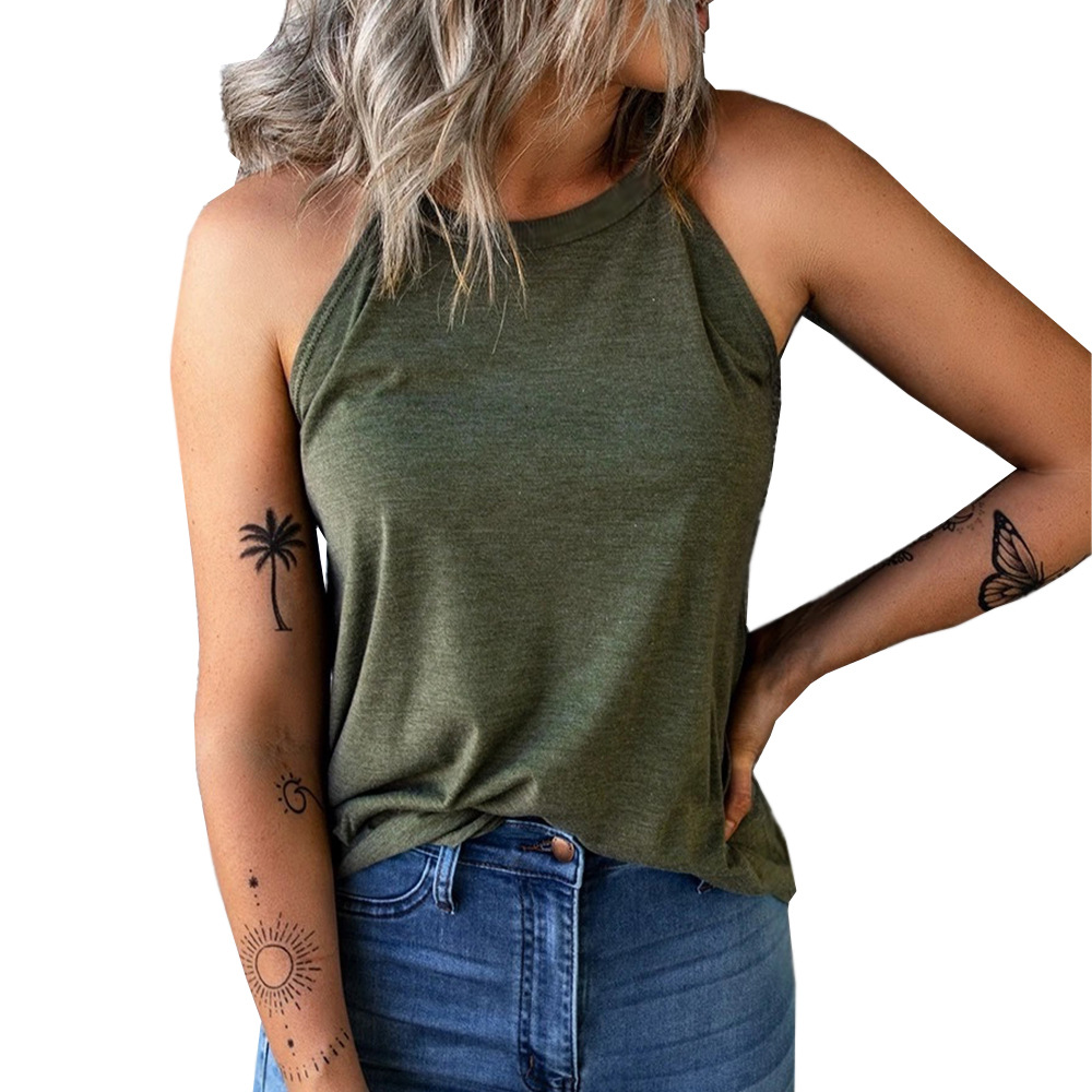 summer hot sale solid color halter sexy tops NSKL53219