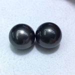 天然海水大溪地黑珍珠正圆圆强光微瑕和有天然瑕疵面干净 裸珠定